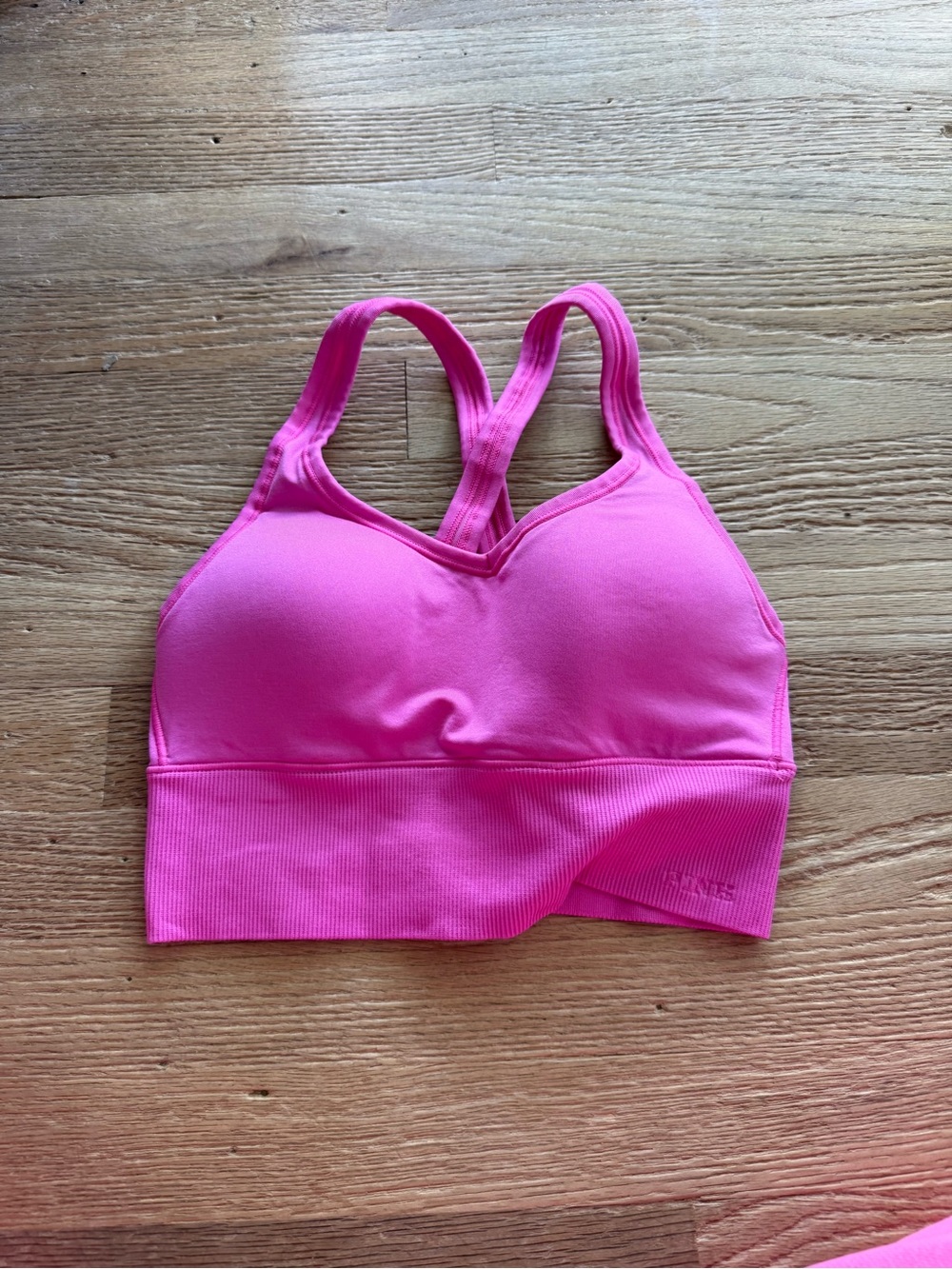 PINK Victoria's Secret Neon Pink Padded Racerback Sports Bra